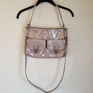 Metallic coach crossbody